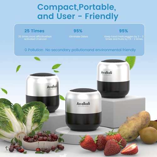 Fridge Deodorizer | Skiennix 4-Pack Odor Eliminator - Lasts 10 Years, Chemical-Free Freshness for Kitchen & More