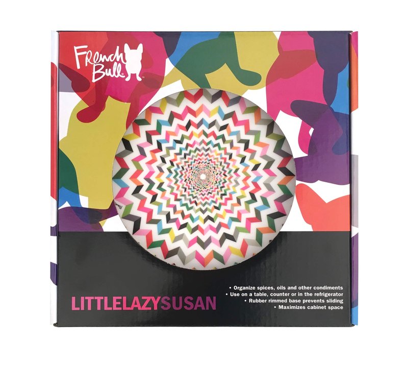 French Bull Lazy Susan Round Rotating Melamine Kitchen Pantry Cabinet Tableware Organizer-Platter, Turntable, Serving, 9-inch, Ziggy
