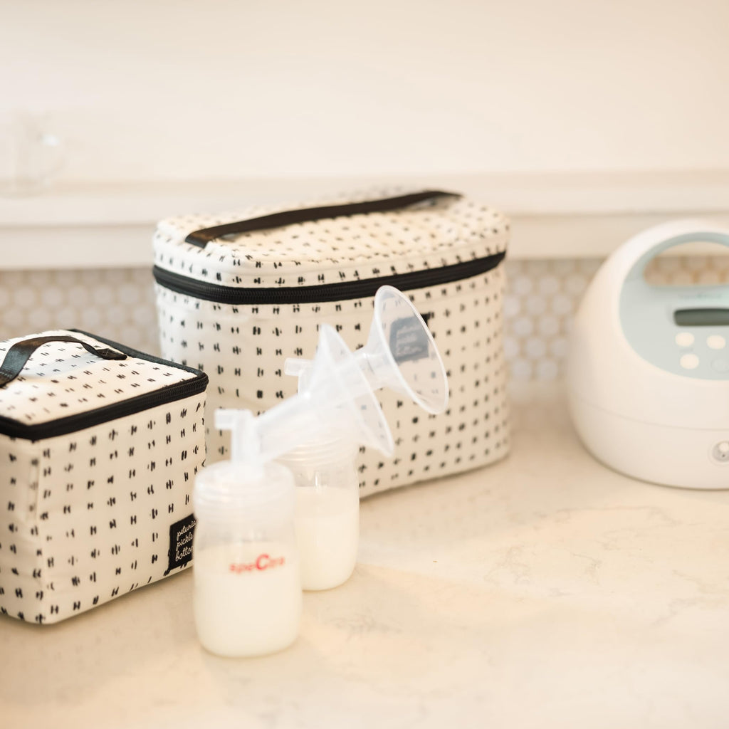 Petunia Pickle Bottom Prompt Pump Kit, Four Piece Set, Stores Pump Parts, 4 Bottles & Accessories, Keeps On-the-Go Parents Organized, Easy to Store for Everyday & Travel (Quill)