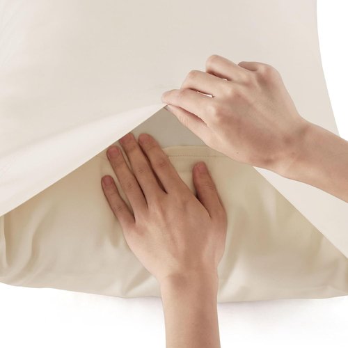 Bedsure Cooling Sheets - Twin XL Bamboo Rayon | Breathable, Soft & Deep Pocket Up to 16" - Light Beige