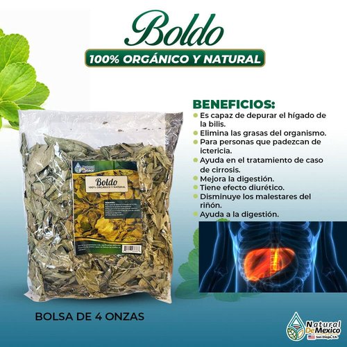 Hojas de Boldo Herbal Tea 4 oz-113g. Boldus Leaves Digestive and Liver Premium