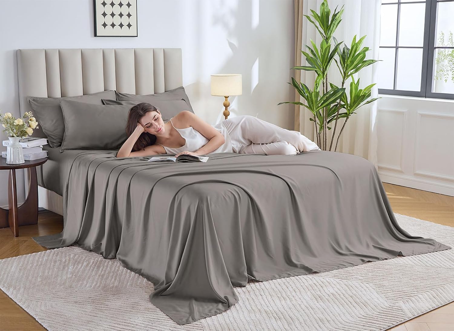 Pure Bamboo King Sheets - Luxuriously Soft 100% Organic Viscose Bed Sheet Set | Cooling & Durable (Graphite)