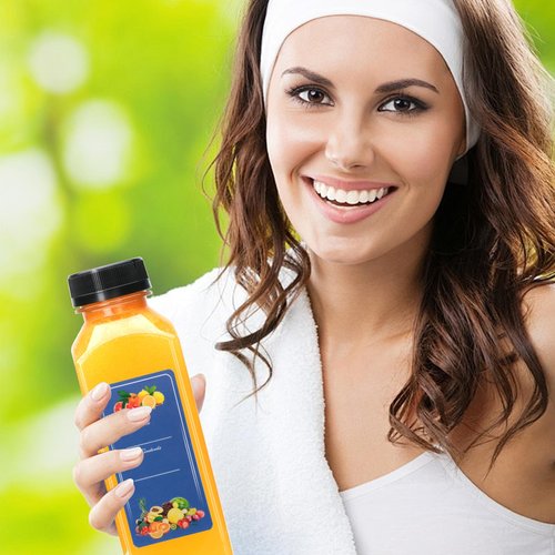 Flrolove 25pcs 12oz Juicing Bottles,Square Plastic Juice Bottles with Caps,Plastic Containers with Lids for Juicing, Drinking,Smoothies,Tea, Milk and Other Beverages