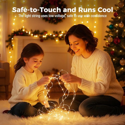 Litogo 24 Pack 7FT LED Fairy Lights - Battery Operated Twinkle String Lights | Waterproof Silver Wire for Weddings & Parties - Warm White