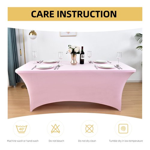 ZarzaaSik 10-Pack 6ft Spandex Table Covers for Rectangle Standard Folding Tables - Wrinkle Resistant Stretch Tablecloths - Ultimate Fitted Table Protector for Parties, Banquet, Wedding