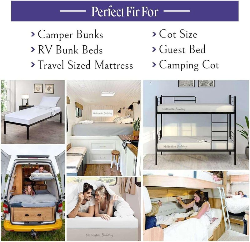 Olympic Queen Sheets (66 x 80) - Ivory Solid, 4 Piece Camper Sheet Set, 100% Egyption Cotton, 8 Inch Deep Pocket Fitted Sheet with Elastic All Around, Soft & Luxurious, Hotel Quality Sheets