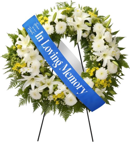 Fanfanwin Funeral Sash - Memorial Ribbon for Casket or Wreath | 58x4'' Blue Celebration of Life