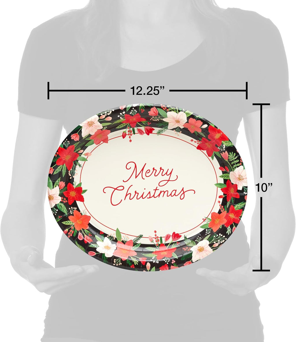American Greetings Paper Dinner Plates - 36-Count Winter Floral Design | 12.25 Inch Size