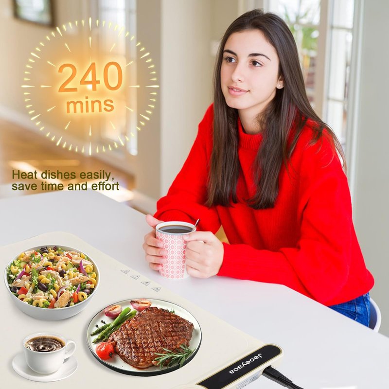 Warming Mat for Food, Fast Full Surface Warming Mat, Keep Food Warm, 9 Temperature Levels and Automatic Shut-Off Function, Suitable for Party, Party, Daily Use Food Warmer