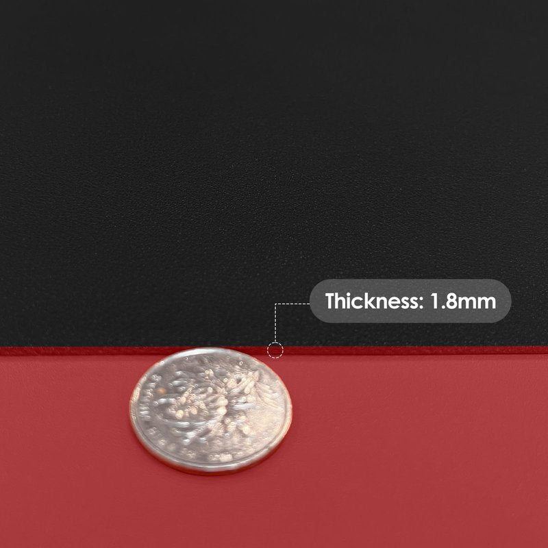 Zinkooat Leather Table Cover,1.8mm Thick,48x72 Inch,Table Protector for Dining Room Table,Dining Table Cover,Table Cover Protector,Table Pads for Dining Room Table(Black+Wine Red,48x72)
