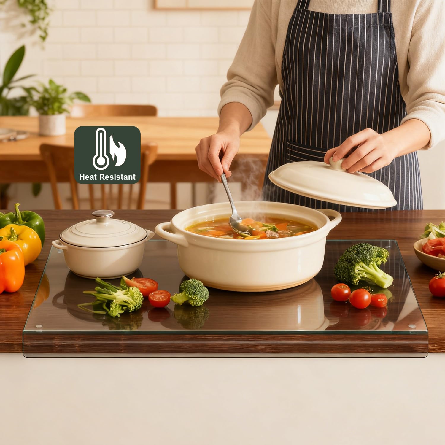 Tempered Glass Cutting Board for kitchen with Counter Lip, Glass Chopping Board, Scratch-Resistant,Non-Slip (Gray)