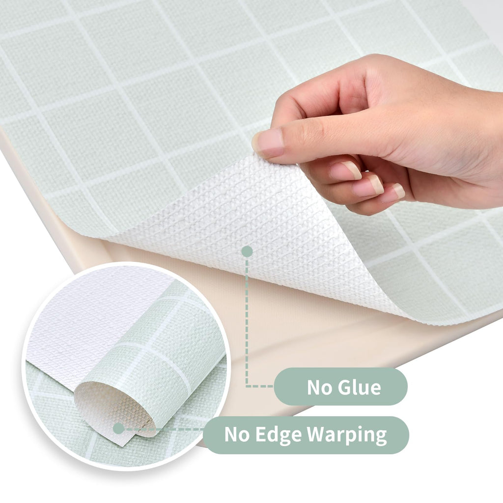 Drawer and Shelf Liner for Kitchen Cabinet: 12 in X 20 Ft Non Slip Waterproof Shelf Paper Non Adhesive Refrigerator Liners Light Gray Grid Easy Liners for Bathroom