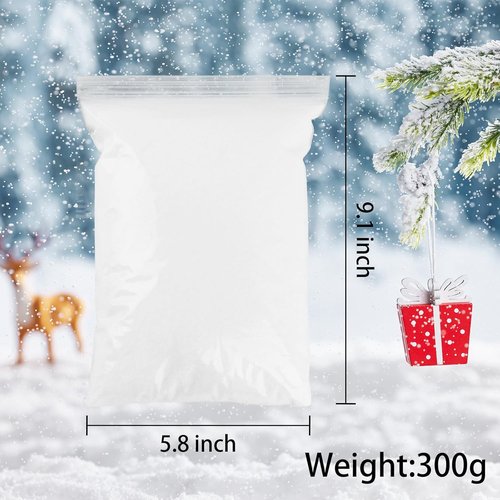 Morofme Christmas Fake Snow - Realistic Artificial Snow Powder for Holiday Displays | 10.58 Ounces