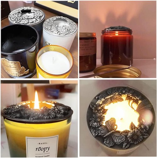 ITROLLE Silver Antique Butterfly Candle Topper - Elegant Shade Lid for Jar Candles | Perfect Decor Accessory