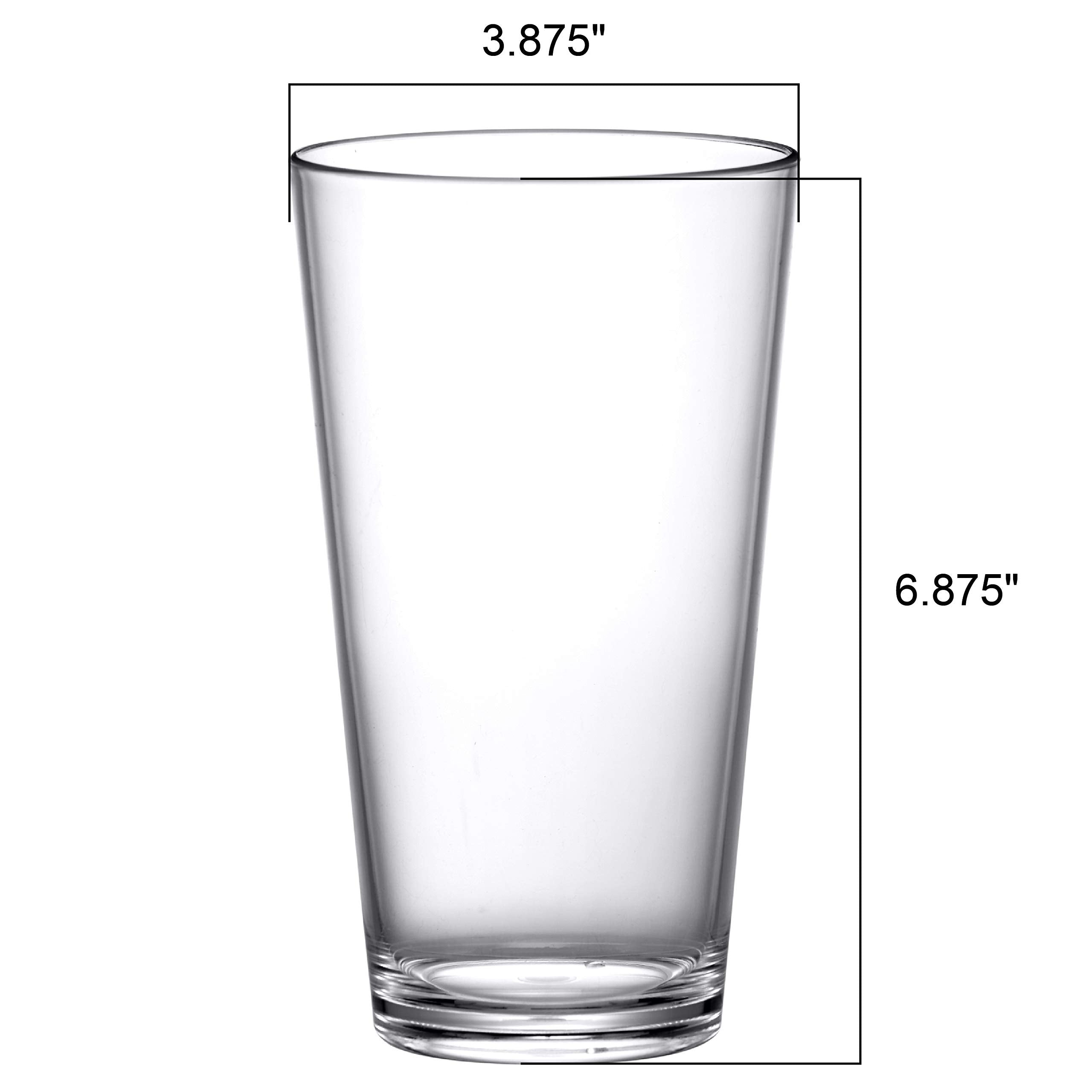 Amazing Abby - Serenity - 30-Ounce Plastic Tumblers (Set of 6), Iced-Tea Drinking Glasses, All-Clear Reusable Cups, Stackable, BPA-Free, Shatter-Proof, Dishwasher-Safe