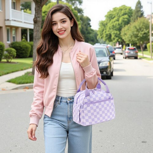 Bluboon Lunch Bag for Women Men Cute Corduroy Lunch Tote Bags Reusable Insulated Lunch Box Large Capacity Reusable Insulated Cooler for Work Picnic or Travel