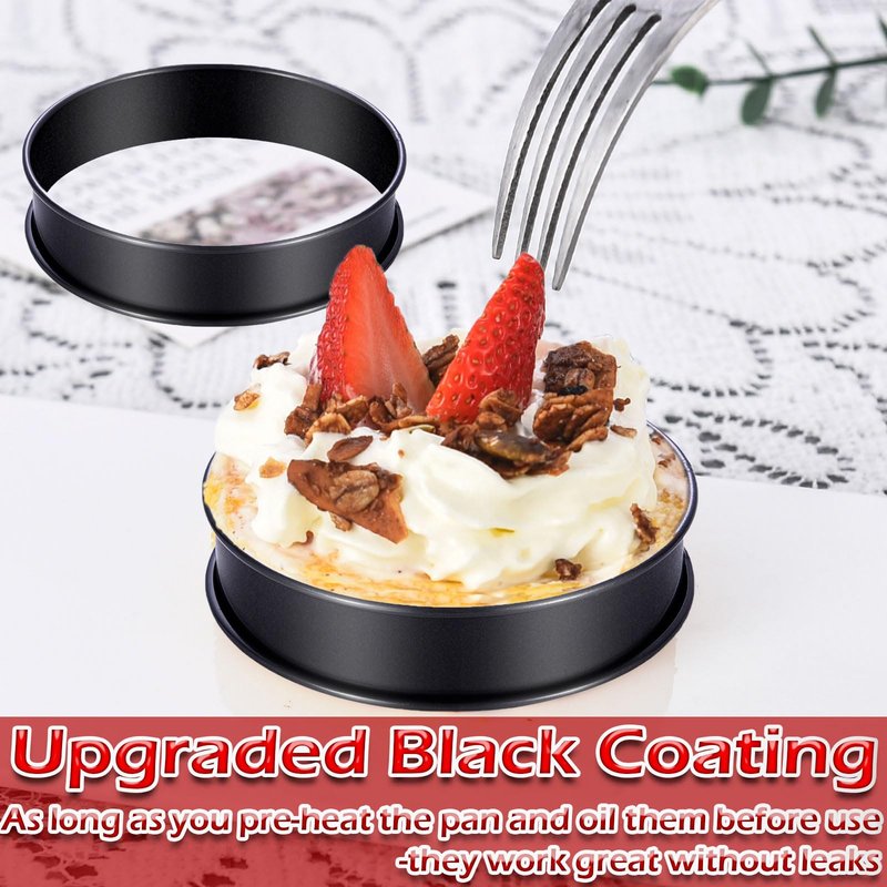 DATANYA 12Packs Crumpet Rings NONSTICK English Muffin Rings 3.15 Inch Stainless Steel Double Rolled Tart Ring Upgraded Round Metal Baking Cooking Pastry Ring Molds for muffins, pancakes
