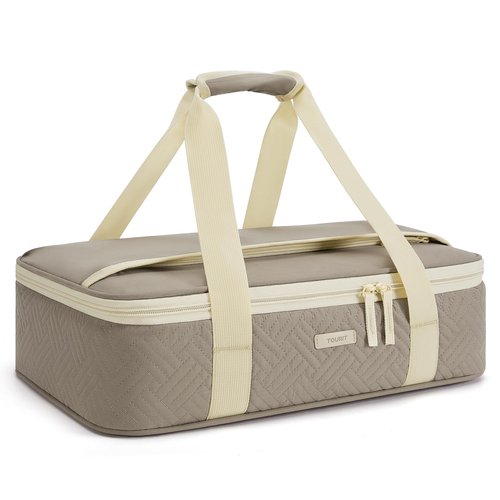 TOURIT Insulated Casserole Carrier for Hot or Cold Food Thermal Food Carrier for Picnic Cookouts Potluck Parties Fits 9" x 13" Baking Dish