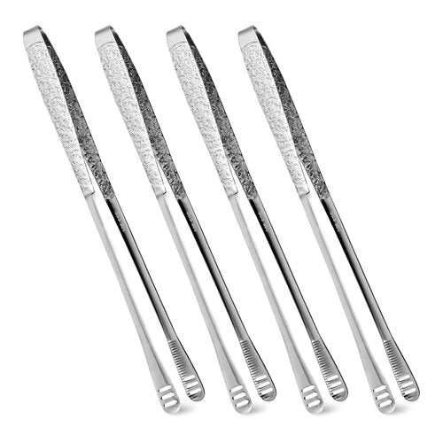 4Pcs 11-Inch Stainless Steel Korean BBQ Grill Tongs, Japanese Barbecue Tongs for Cooking, Portable Kitchenware for Home, Outdoor, Steak, Salad, Food