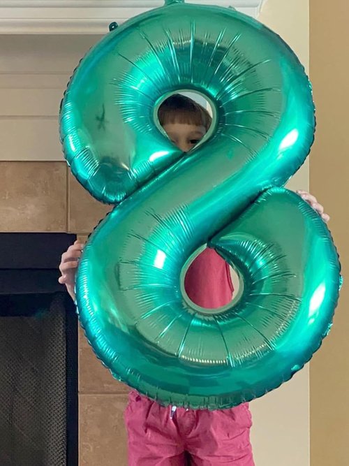 40 Inch Blue-Green Number 8 Balloon - Perfect for 8th Birthday Parties, Weddings & Graduations