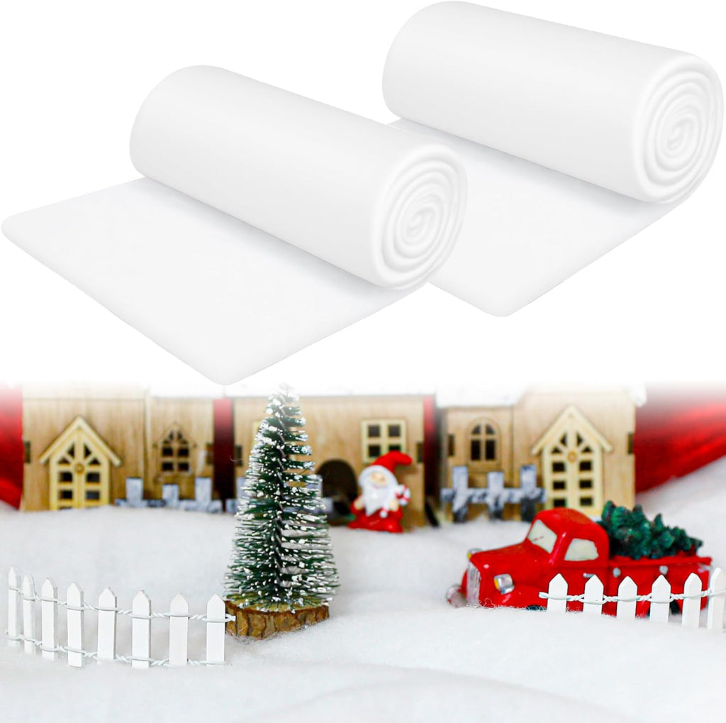 QZYL Christmas Snow Blanket Roll - 3x8FT White Decoration for Holiday Festivities