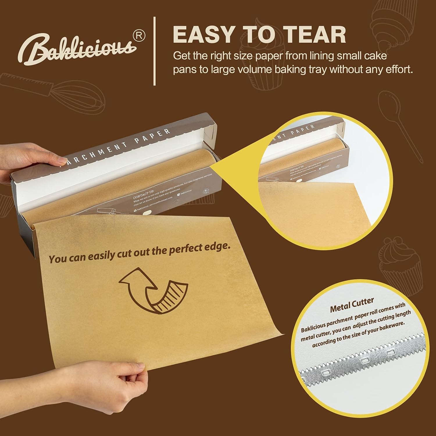 Unbleached Parchment Paper Roll - Non-Stick Baking Paper for Bread & Cookies | 15" x 210 Ft