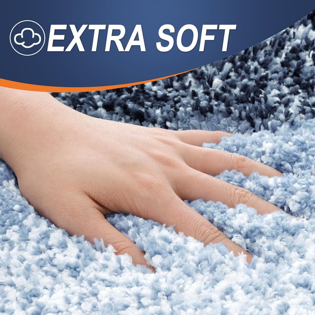 OLANLY Bathroom Rugs - Extra Soft Microfiber Mat with Rubber Backing | Quick Dry, Machine Washable, Navy Blue 30x20