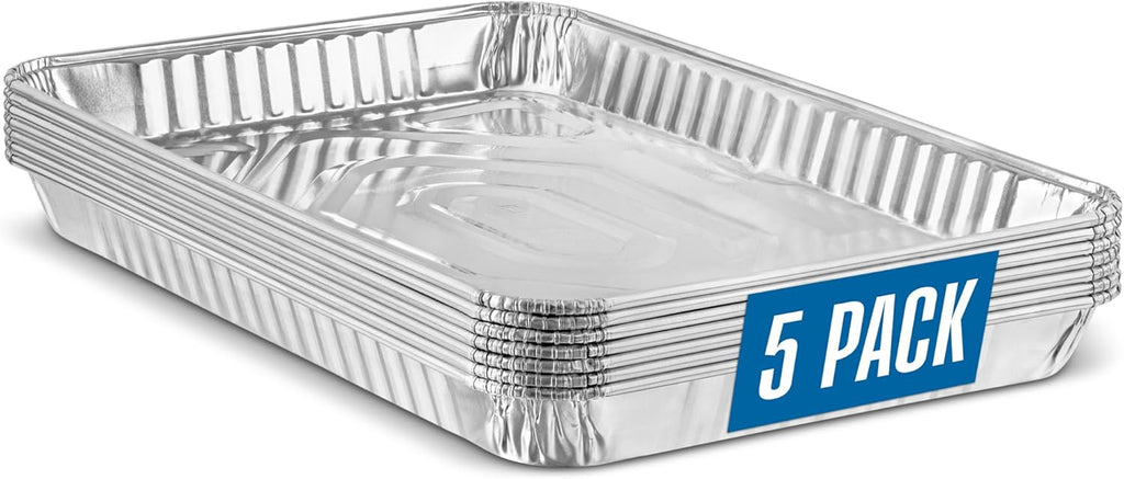 PlasticPro Aluminum Cookie Sheets - Premium Quality Disposable Baking Pans | 9'' x 13'' | 5 Pack