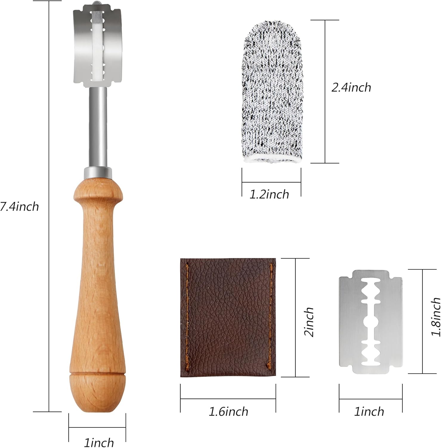 Regine Switzerland Bread Lame - Sourdough Scoring Tool with 10 Razor Blades & Protective Cover