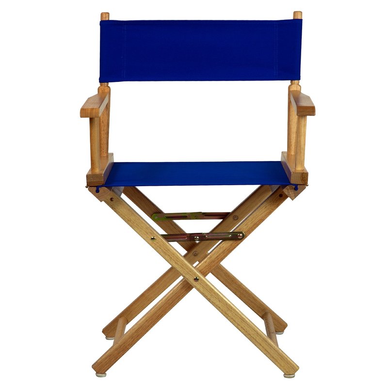 Casual Home 18" Director's Chair Natural Frame with Royal Blue Canvas