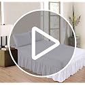 Ruffled Microfiber Bed Skirt with Split Corners - 18 Inch Drop, Full, White