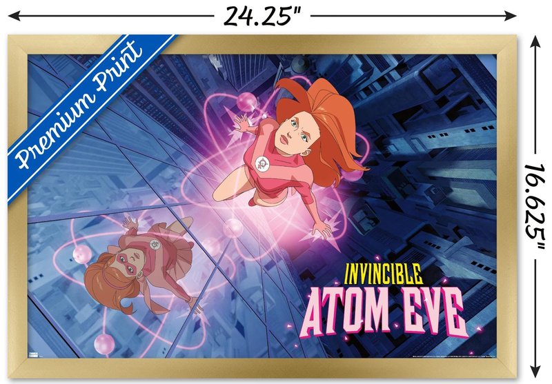 Invincible: Season 2 - Atom Eve One Sheet Wall Poster, 22.4L" x 14.7W", Gold Framed Version