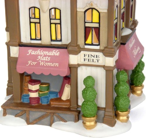 Department 56 Dickens' Village Arabella's Millinery - Charming Lit House, 6.69 Inch