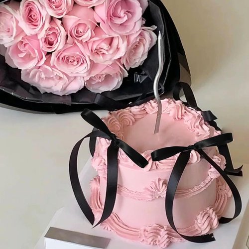 Coquette Black Bow Cake Topper - 12Pcs Elegant Ribbon Bowknot for Birthday & Bridal Celebrations