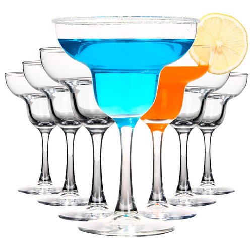 SHYRC Margarita Glasses Set of 7, 8oz Elegant Cocktail Glasses, Stemmed Margarita Wine Glasses, Clear Glass Margarita Cups for Margarita, Martini, Mixing Cocktail or Gin
