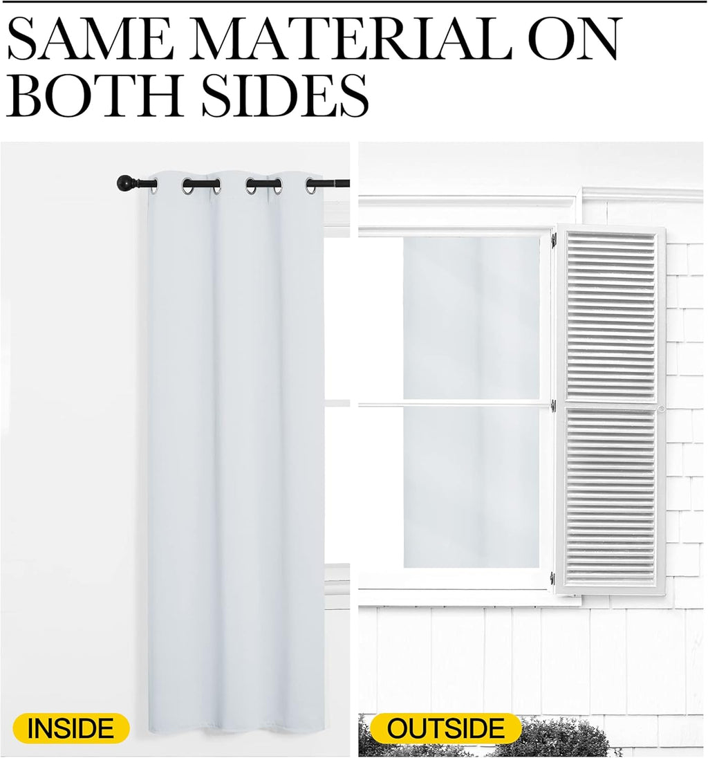 NICETOWN Blackout Curtain Panels - Thermal Insulated Grommet Top Drapes | Greyish White, 2 Panels, W55 x L57-Inch