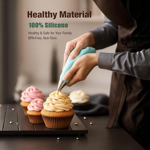 100Pcs Disposable Piping Bags Set by [Brand Name] - 12 Inch Pastry Bags with 16 Frosting Tips & Accessories