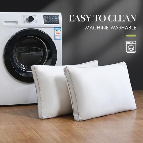 Goose Down Bed Pillows - Queen Size Set of 2 | Hotel Collection for Ultimate Comfort, 20" x 30"