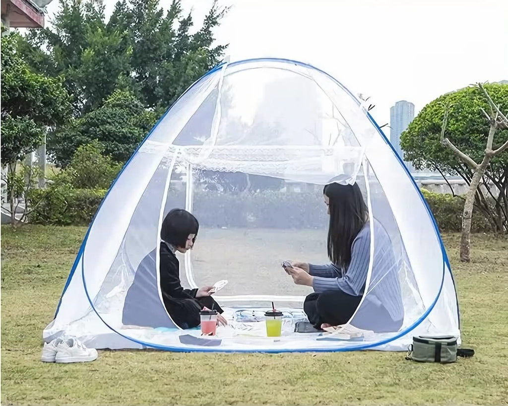 Mosquito Net for Bed, Folded Size 12 inch Portable Camping Travel Mosquito Net, Pop Up Mosquito Tent with Double Entry for King Queen Size Bed (Folded 12 Inch, 71"x79"x59")