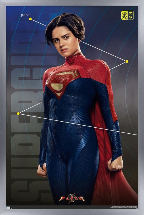 Trends International DC Comics Movie The Flash - Supergirl Triptych Wall Poster, 22.4L x 14.7W, Silver Framed Version