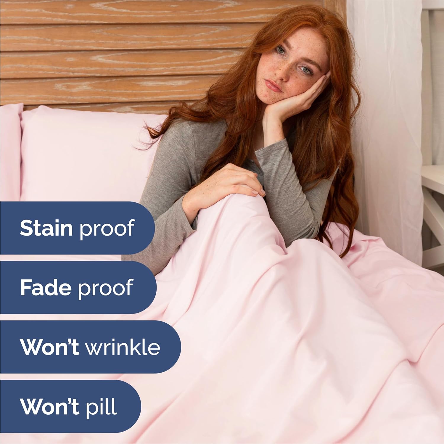 Queen Size 4-Piece Sheet Set | Skiennix Comfy Breathable & Cooling Bed Sheets - Luxury Lavender Pink