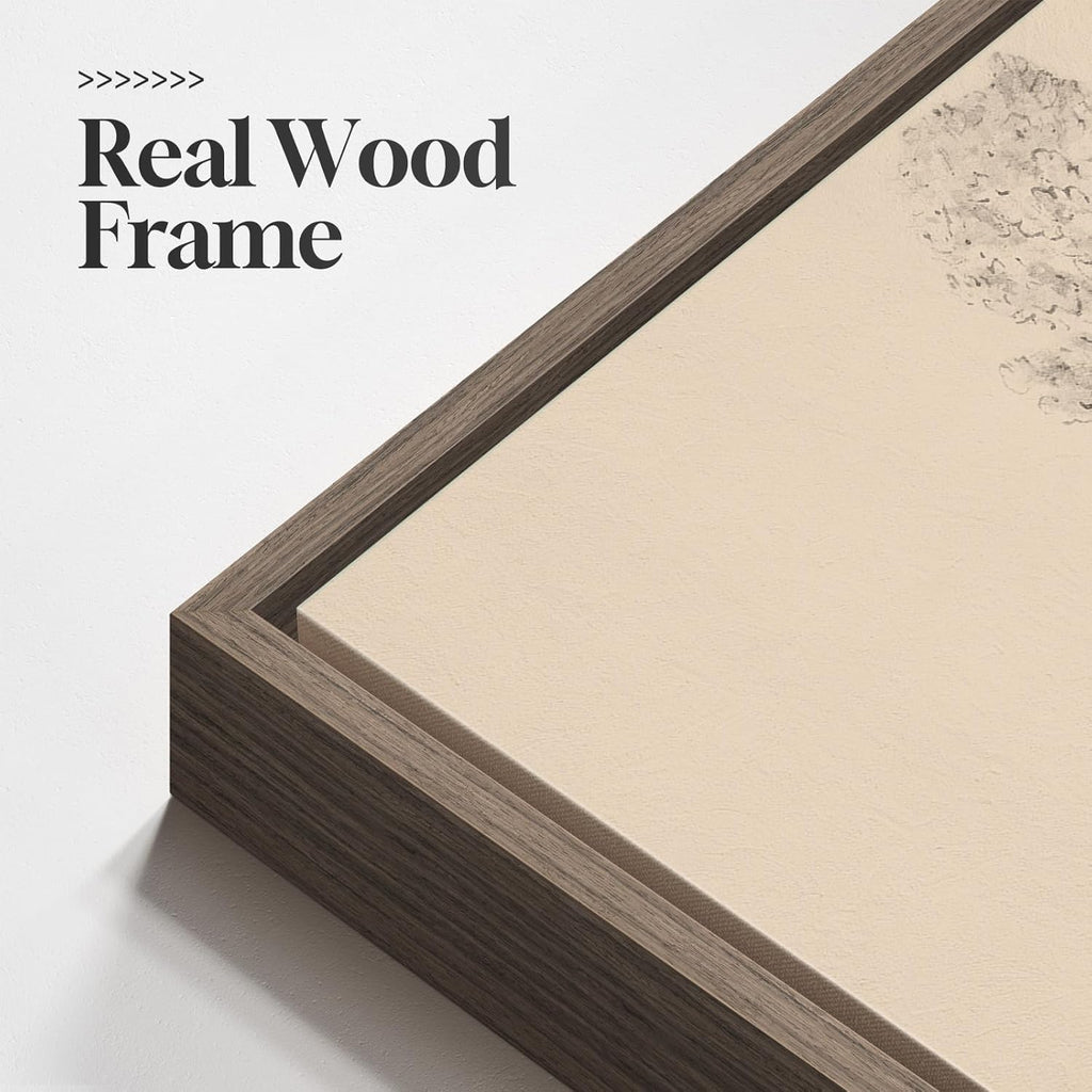 Regine Switzerland Framed Vintage Tree Sketch Set - Rustic Antique Brown Canvas Wall Art | 16x24 In