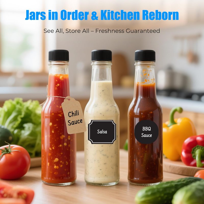 5 oz Hot Sauce Glass Bottles with Leak Proof Cap,Orifice Reducer Dripper Insert, 150 ml Clear Oil Bottle for Kitchen, Home Brewing Wine & Juicing Bottles. (Pack of 25)