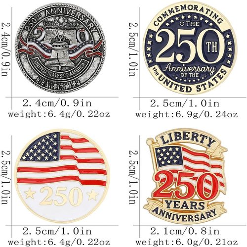 American Independence Day Brooch Pins - Celebrate 250th Anniversary | Unique Holiday Gifts for All
