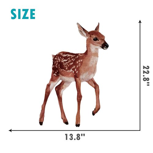 ROFARSO Lifelike Cute Lovely Deer Doe Animal Wall Stickers Removable Wall Decals Peel and Stick Wall Art Decorations Home Decor for Kid Nursery Baby Bedroom Living Room Playing Room Murals…