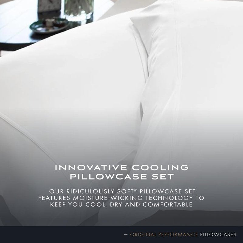 SHEEX Original Performance Cooling Pillow Cases, Ultra-Soft Pillow Case Set, 2 Cooling Pillow Covers, Standard, Graphite