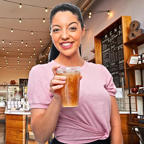 Green Direct 20 oz. Disposable Plastic Clear Cups with Strawless Sip Lids for Iced Coffee 50