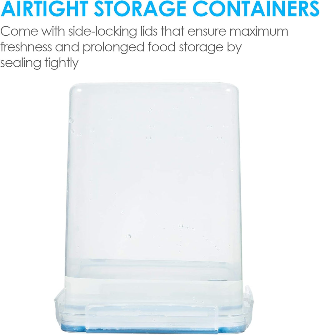 Vtopmart Large Food Storage Containers - 5.2L BPA-Free Plastic Airtight Canisters | 4-Pack with Lids & Labels, Blue