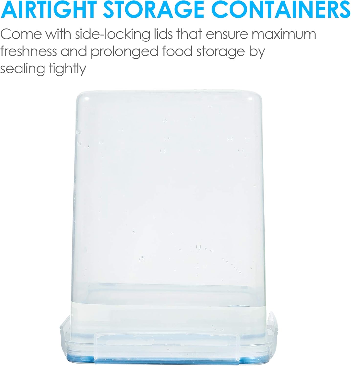 Vtopmart Large Food Storage Containers - 5.2L BPA-Free Plastic Airtight Canisters | 4-Pack with Lids & Labels, Blue