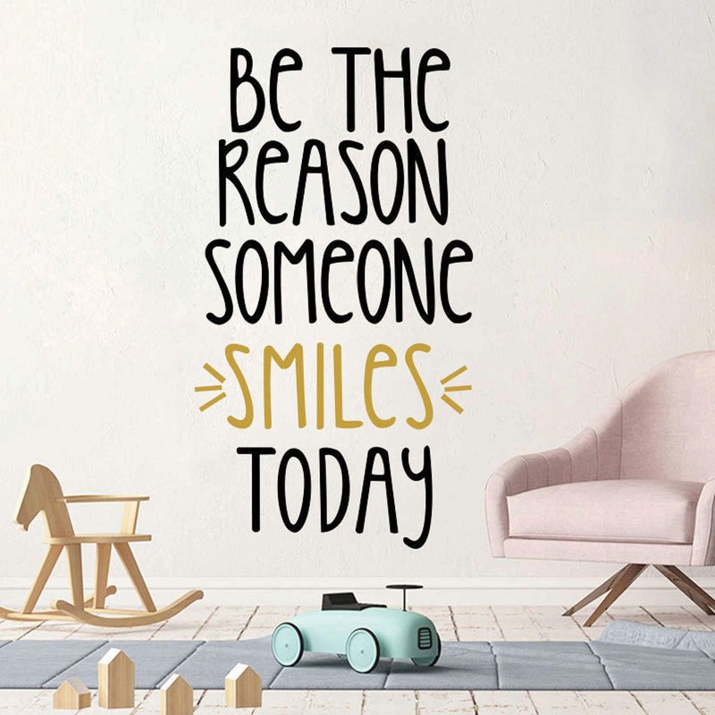 Inspirational Wall Decor Quotes for Boy Girl Room–Be The Reason Someone Smiles Today– Decor for Living Room Bedroom Classroom Playroom Nursery Girls Boys Room Wall Decals Decorations